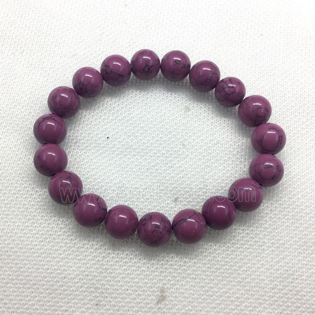 Stretch Jade bracelet, round, dye