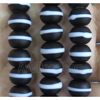 Black Lampwork Glass Rondelle Beads Matte