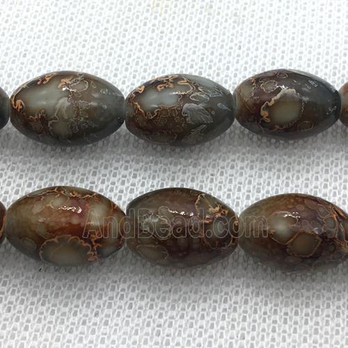 Lampwork Glass rice Beads with painted