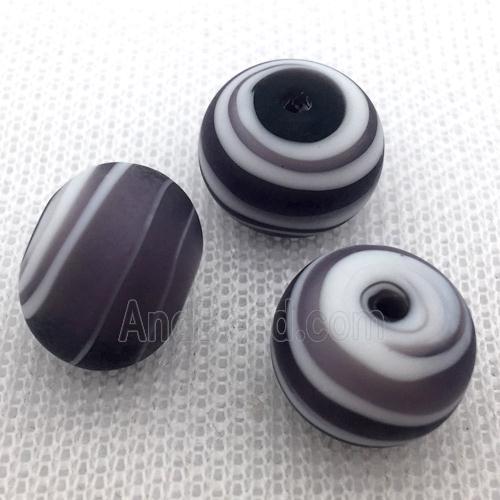 purple Lampwork Glass rondelle beads, matte