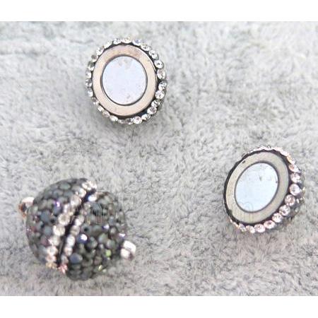 Magnetic copper clasp paved rhinestone