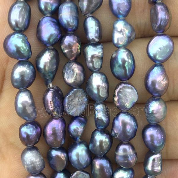 purple Freshwater Pearl beads, freeform