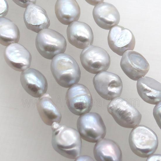 gray Freshwater Pearl beads, freeform