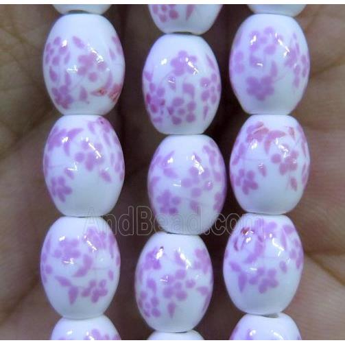 Porcelain barrel beads