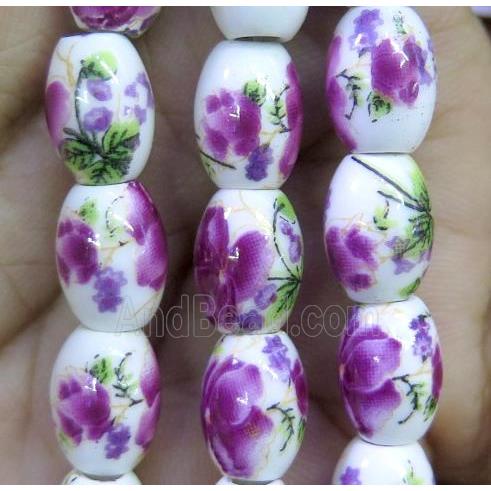 Porcelain barrel beads