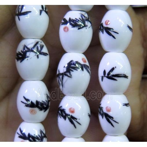 Porcelain barrel beads