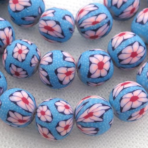 blue Polymer Clay Fimo Beads