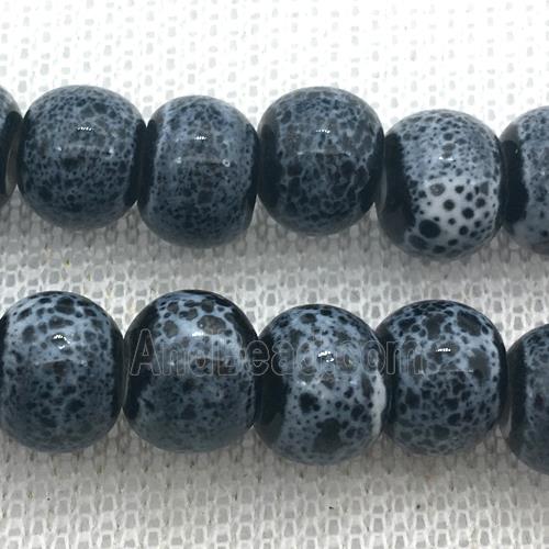 round black Porcelain beads