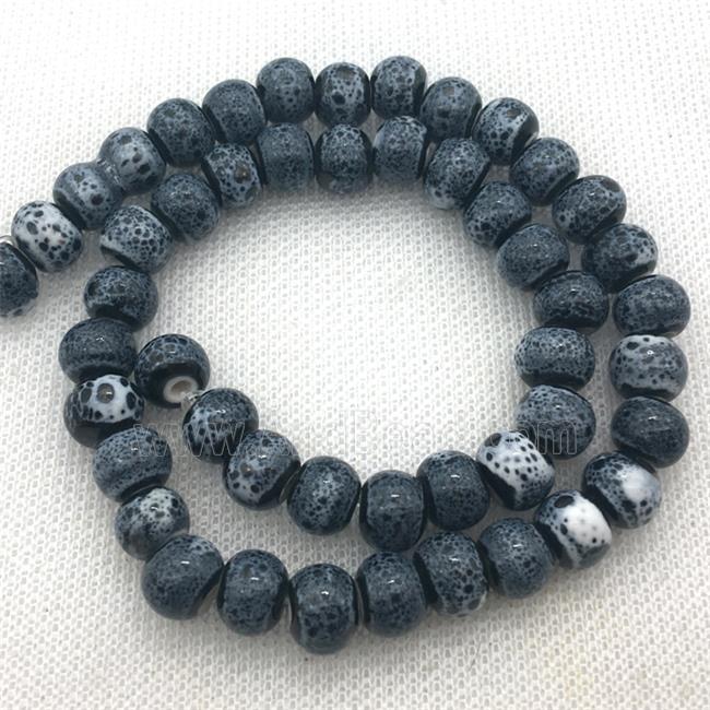round black Porcelain beads