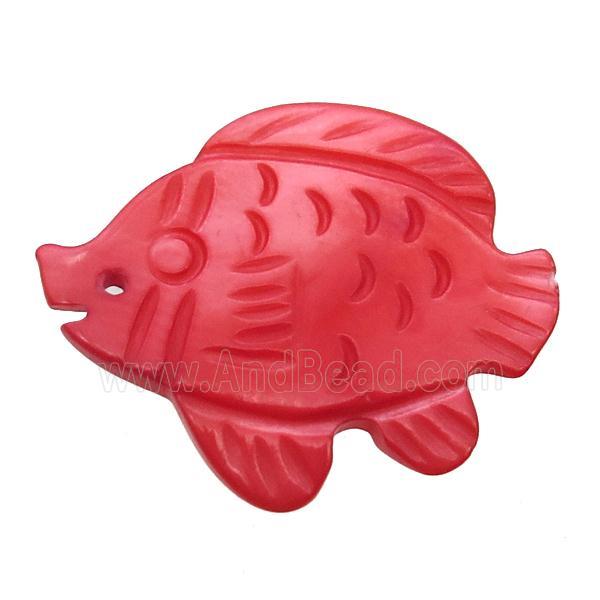 red shell fish pendant