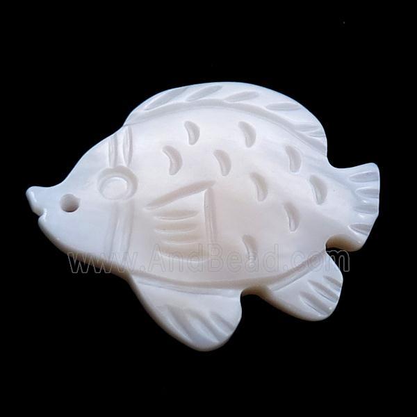 white shell fish pendant