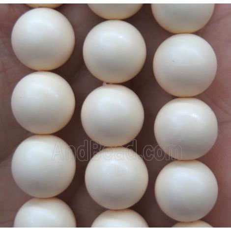 matte pearlized shell beads, round