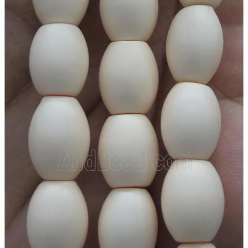 matte pearlized shell barrel beads