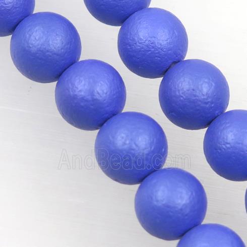round matte lavender pearlized shell beads