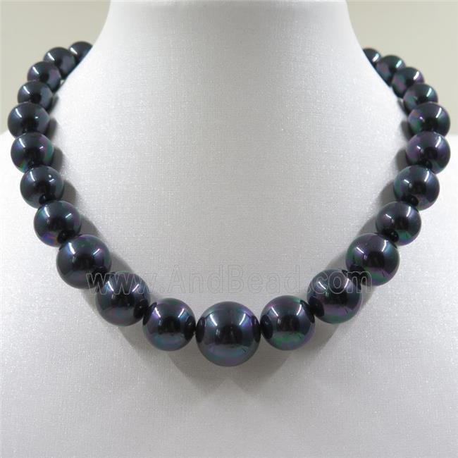 darkrainbow Pearlized Shell graduated Beads, round