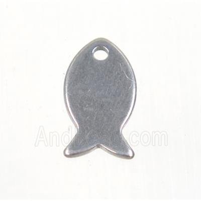 raw stainless steel fish pendant