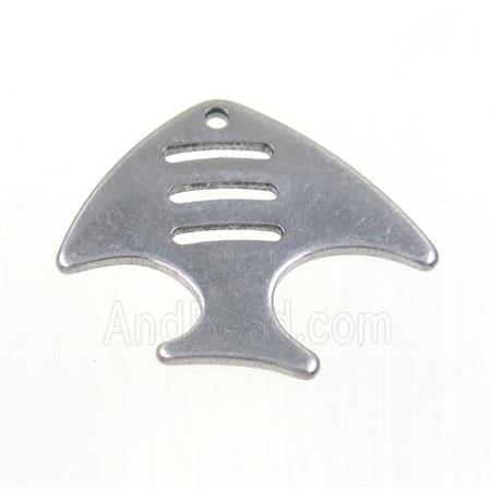raw stainless steel fish pendant