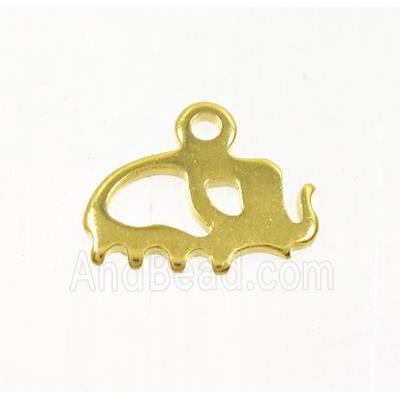 stainless steel elephant pendant, gold plated