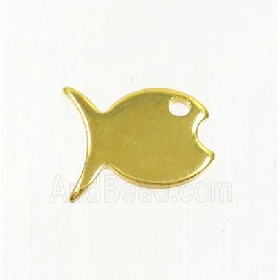 stainless steel fish pendant, gold plated
