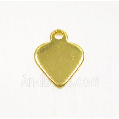 stainless steel pendant, heart, gold plated