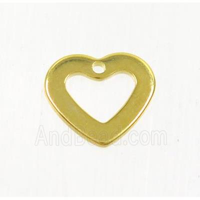 stainless steel heart pendant, gold plated