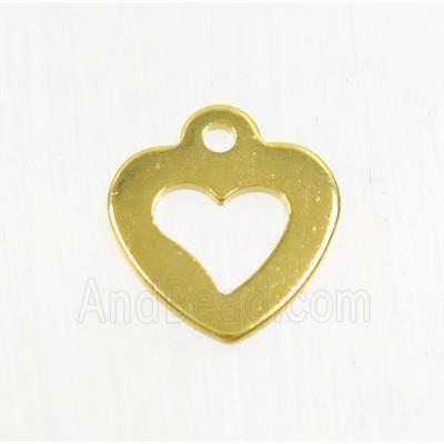 stainless steel heart pendant, gold plated