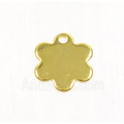 stainless steel tag pendant, gold plated