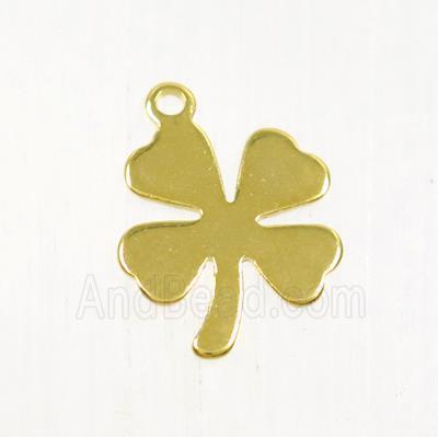 stainless steel pendant, four-leaf Clover, gold plated