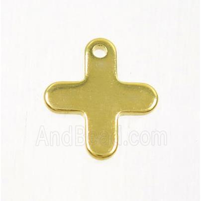 stainless steel Cross pendant, gold plated