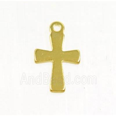 stainless steel Cross pendant, gold plated