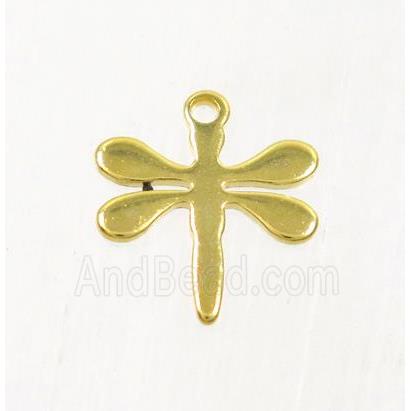 stainless steel dragonfly pendant, gold plated