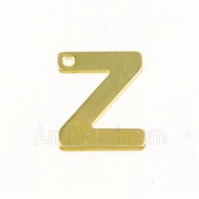 stainless steel letter Z pendant, gold plated