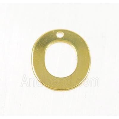 stainless steel letter O pendant, gold plated
