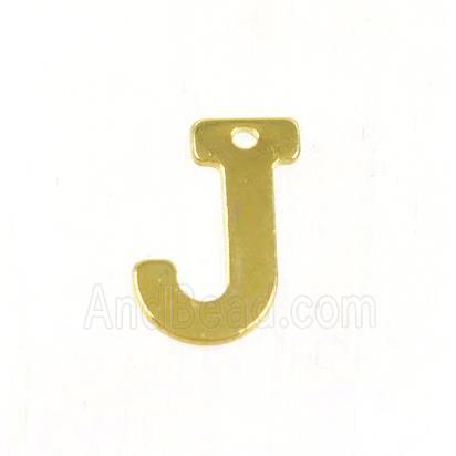 stainless steel letter J pendant, gold plated