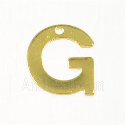 stainless steel letter G pendant, gold plated