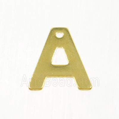 stainless steel letter A pendant, gold plated