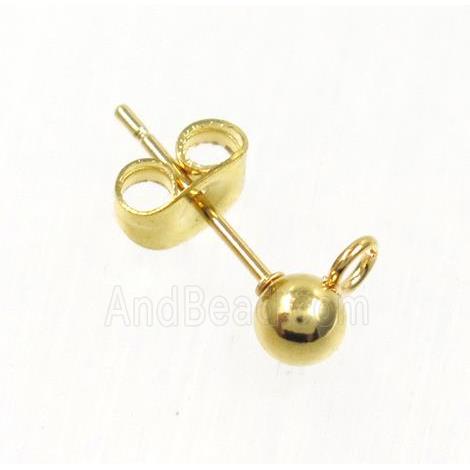 stainless steel earring studs, gold plated