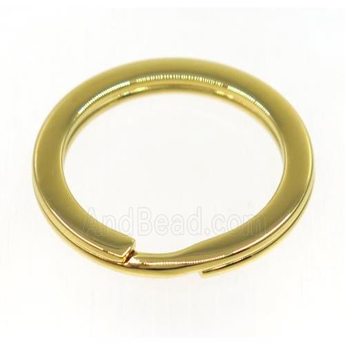 stainless steel key ring, gold plated