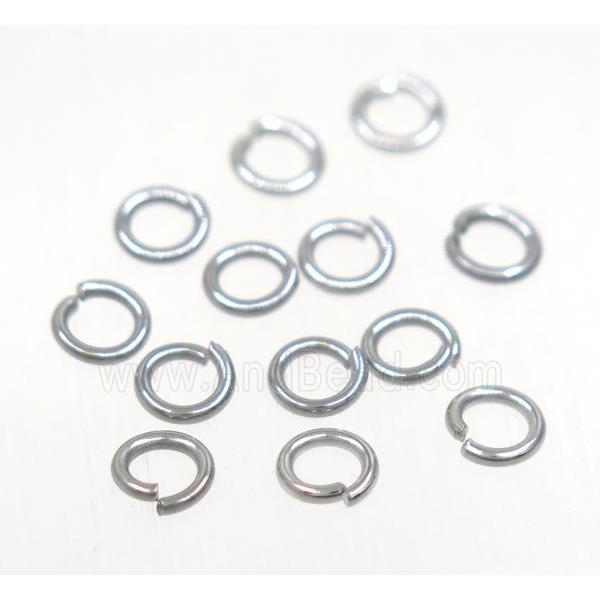 stainless steel jump ring, platinum plated
