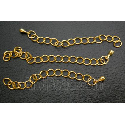 Stainless Steel Necklace Extender chain, shortener, Gold Plated