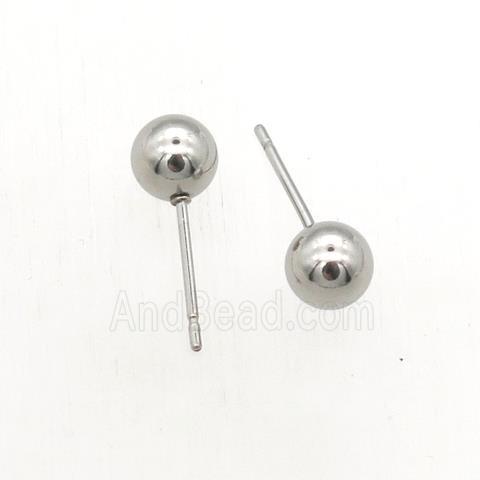 stainless steel stud earring with ball