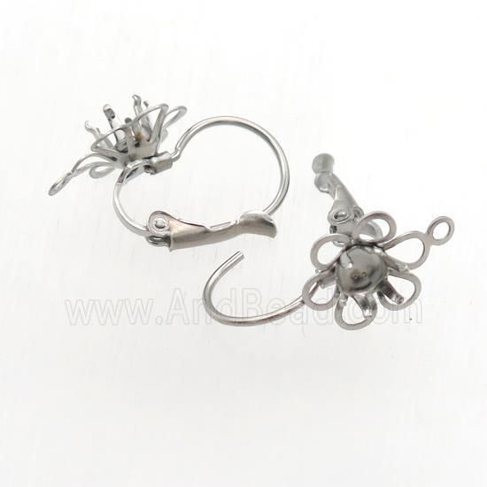 stainless steel leaveback earring with bail