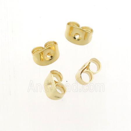 stainless steel earring back, gold plated