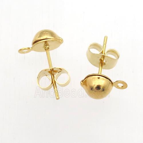 stainless steel studs earring, gold plated