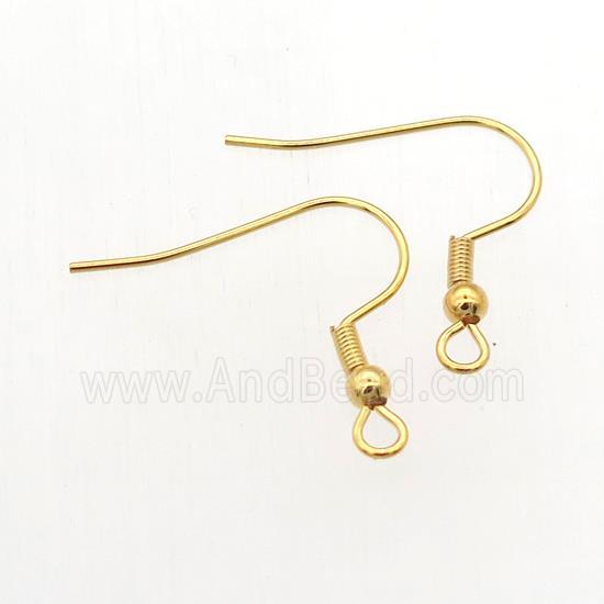 stainless steel earring hook, gold plated