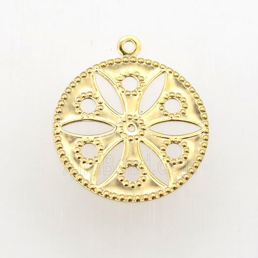 stainless steel pendant, gold plated