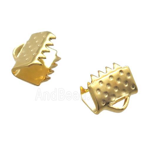 stainless steel clip cord end, gold plated