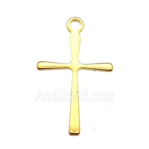 stainless steel cross pendant, gold plated