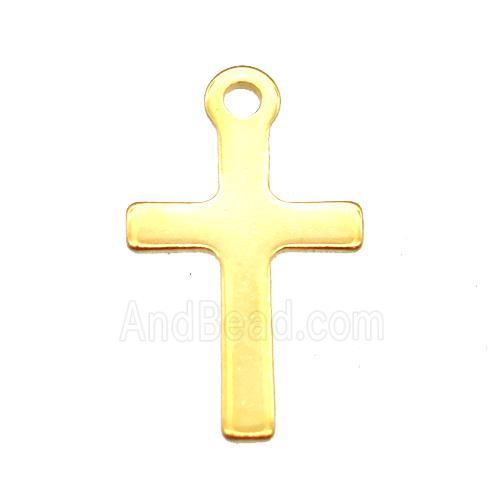 stainless steel cross pendant, gold plated