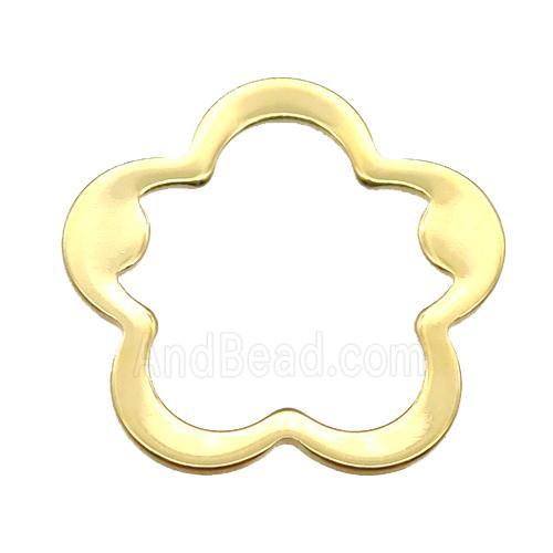stainless steel flower pendant, gold plated